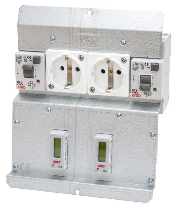 Innsats 2 uttak med kWh måler. 230V LAD 230-JF-0