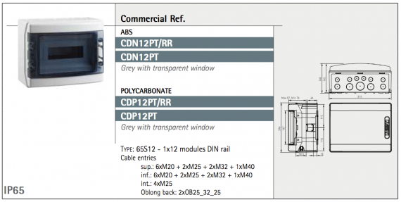 CD/CDN 12 PT/RR Modulskap IP 55 Grå-3131