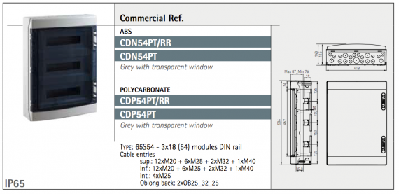 CD/CDN 54 PT/RR Modulskap IP 55 Grå-3138